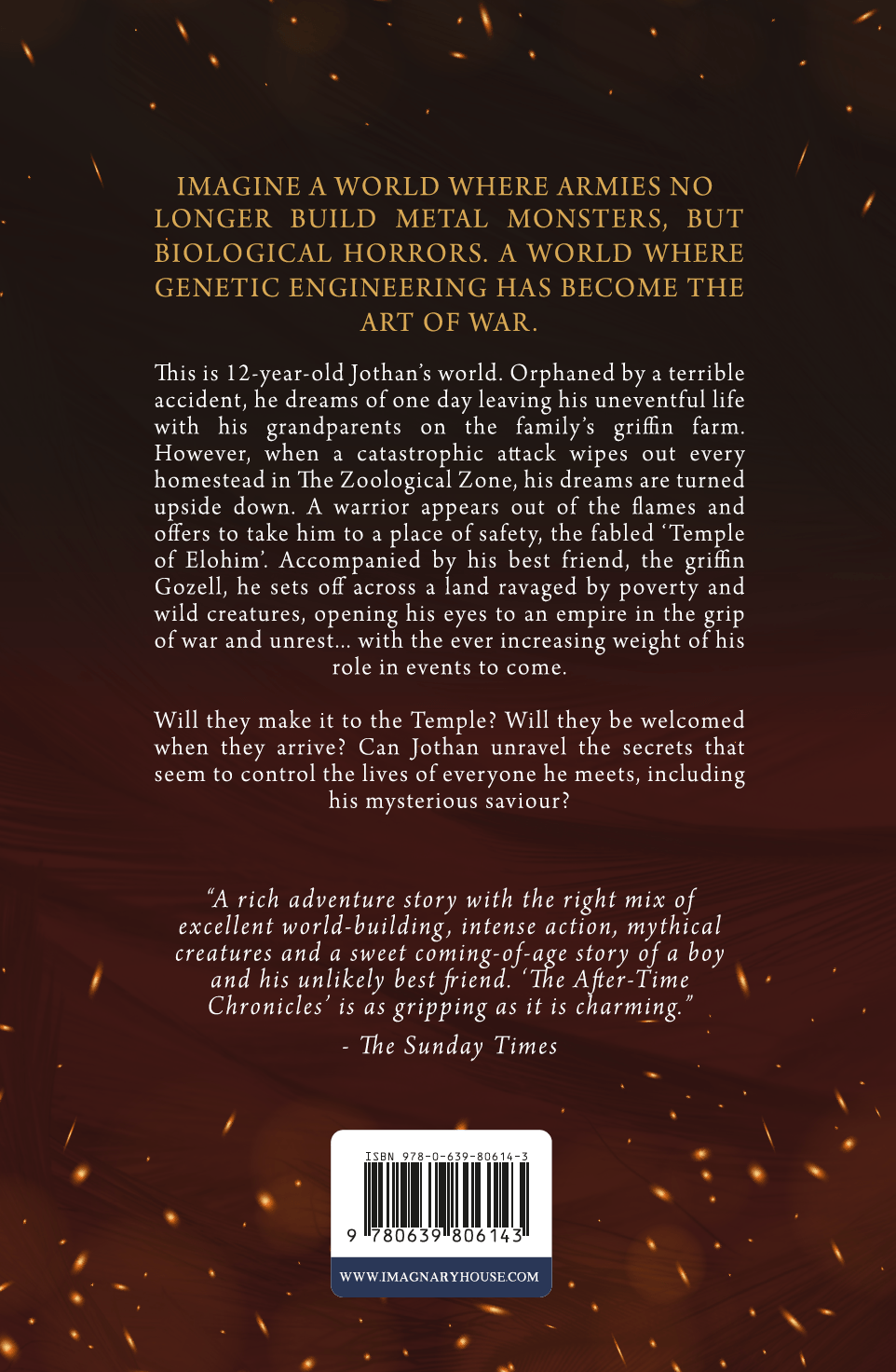 The After-Time Chronicles One Small Spark back cover by Andy Woodage, Book 1 in the Series by Debut Fantasy and Science-Fiction Author Andy Woodage.