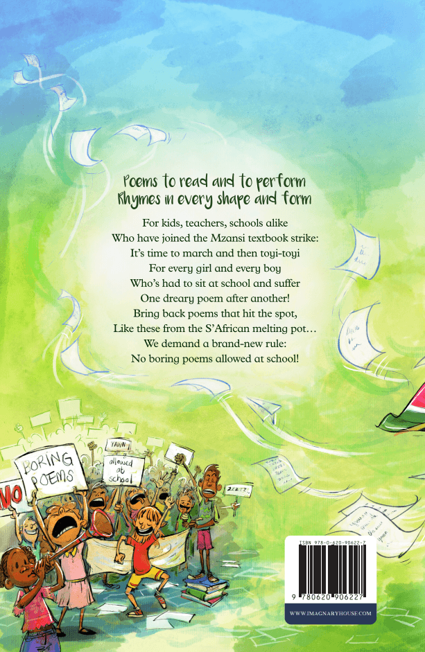 The back cover of Potjie Pot Poems Liza Seele and illustrated by Shannan Gia