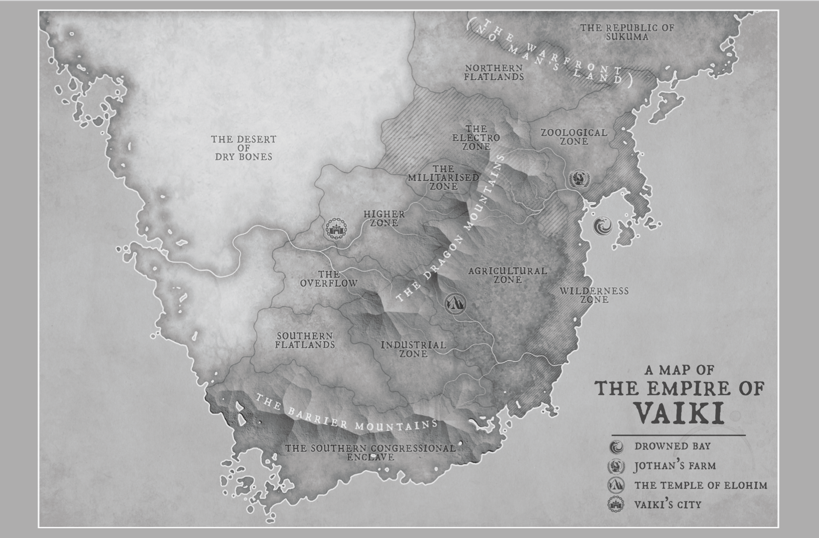 World map from The After-Time Chronicles: One Small Spark by Andy Woodage.